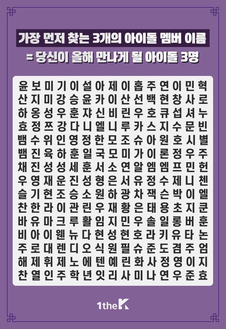가장 먼저 찾는 3개의 아이돌 멤버 이름.jpg | 인스티즈