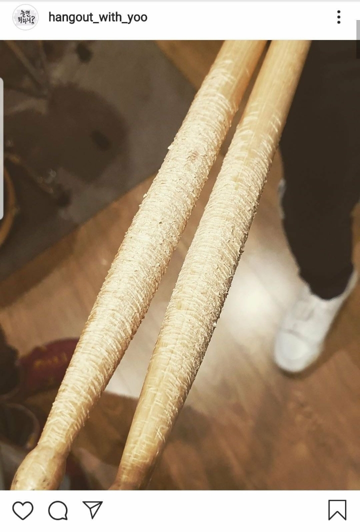 유재석이 사용했던 드럼스틱의 상태.jpg | 인스티즈