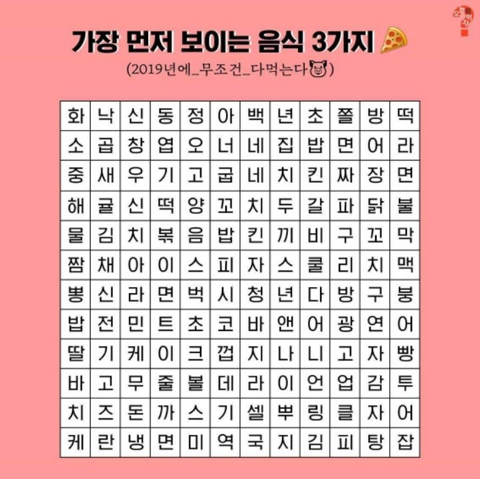 가장 먼저 보이는 음식 3가지는? | 인스티즈