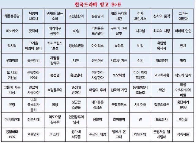 빙고 이미지