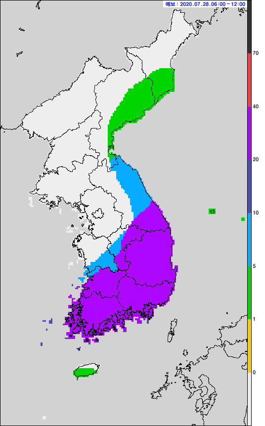 7월 27일 오후 12시~28일 오후 12시 예상 강수량.jpg(부산, 울산, 창원, 거제, 통영 폭우 주의) | 인스티즈