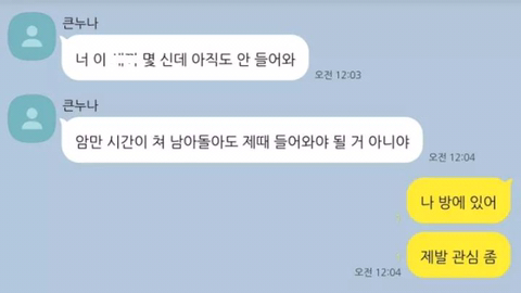 흔한 남매의 카톡 jpg | 인스티즈