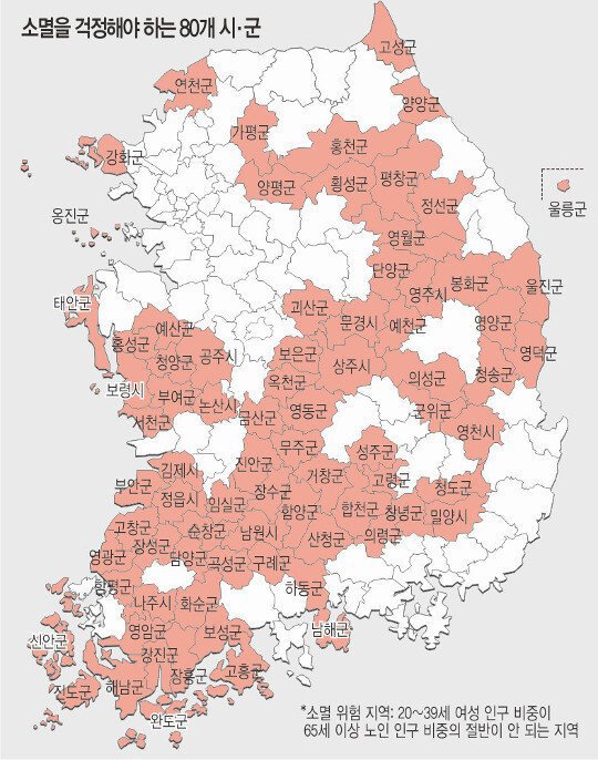인구 소멸을 걱정해야하는 지역들.jpg | 인스티즈