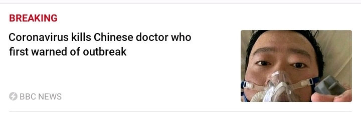 세계 최초 코로나 바이러스의 전염 가능성을 경고했던 중국 의사. 사망 ㅎㄷㄷ | 인스티즈