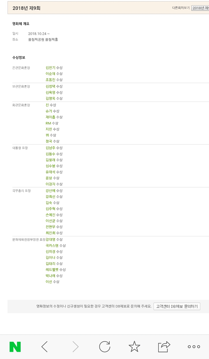 2019년 제10회 대한민국 대중문화예술상 수상정보 | 인스티즈