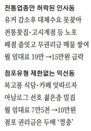 폐업 속출하는 인사동 거리