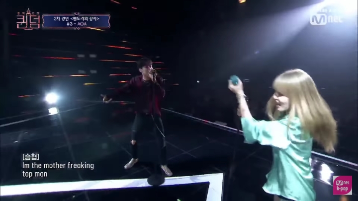 [퀸덤] 3라운드 AOA 지민의 본새나는 무대에 실감나는 여돌들 리액션.jpg | 인스티즈