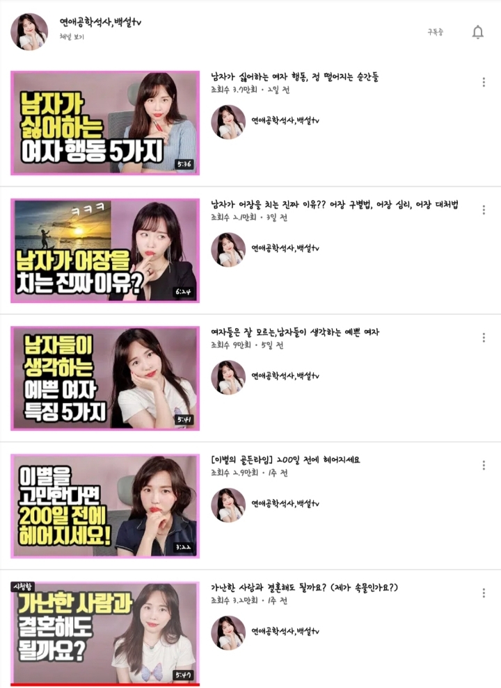 Vol.1 내가 구독하고 보는 유튜브 채널 모음(섹스, 연애, 심리, 역사, 반려동물, 축구, 지식) | 인스티즈