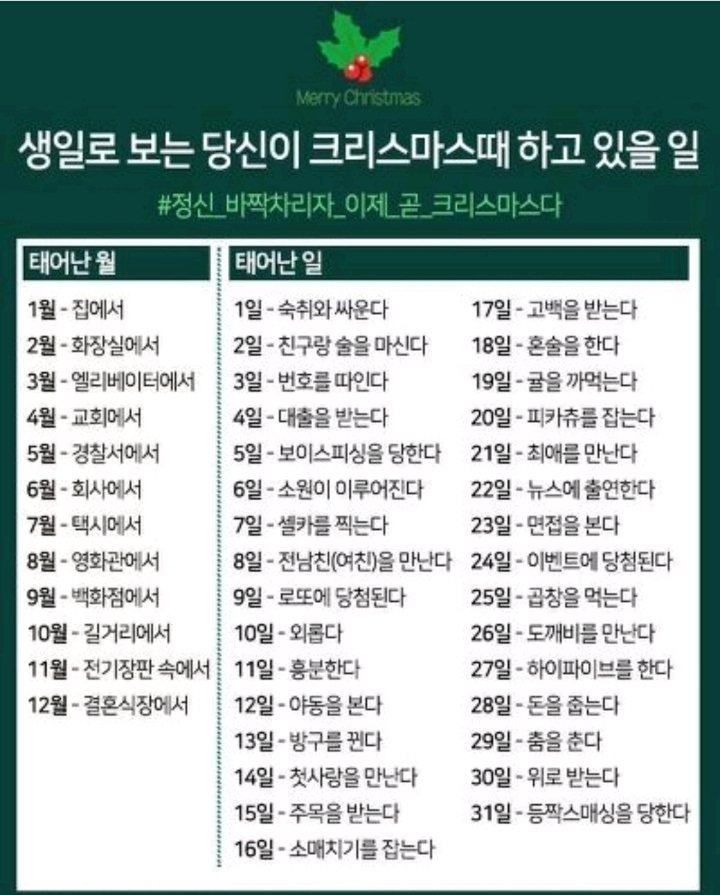 재미로 보는 탁서들이 크리스마스때 하는일 | 인스티즈