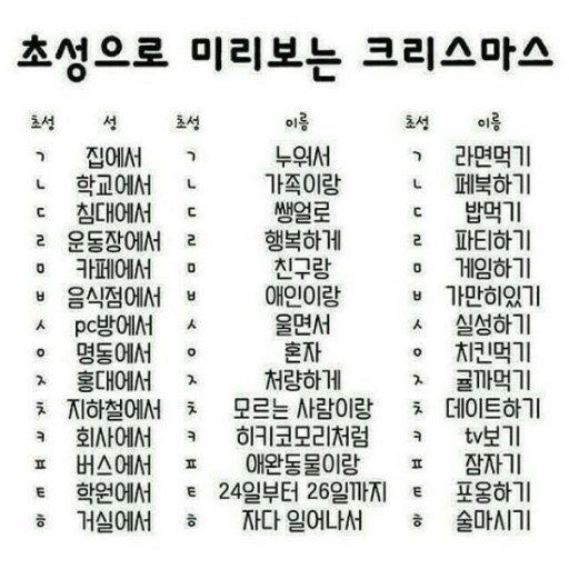 초성으로 미리보는 크리스마스 | 인스티즈