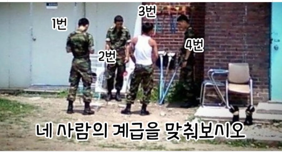 네 사람의 계급을 맞춰보시오 | 인스티즈