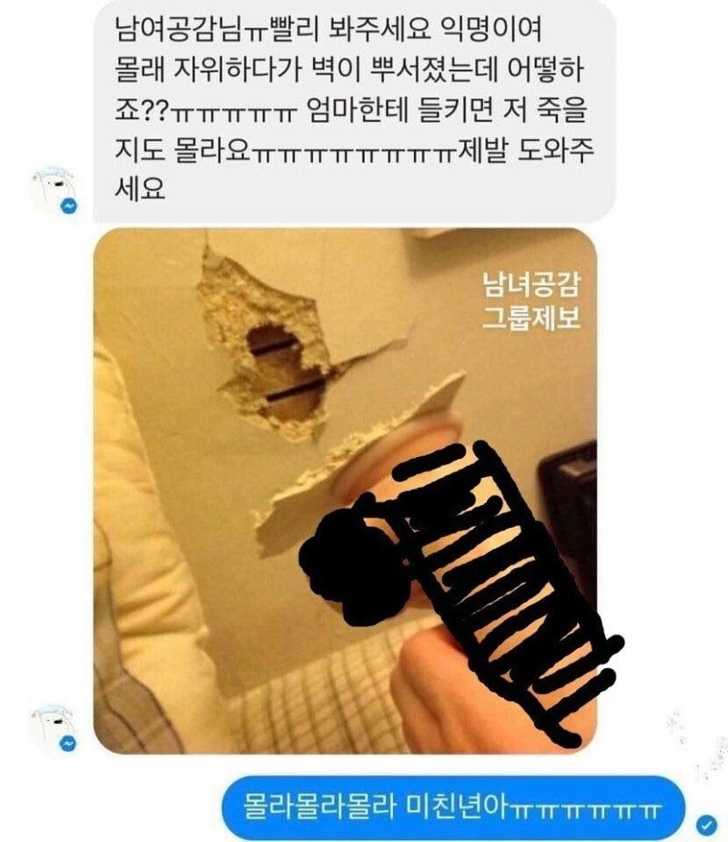 몰래 자위하다 벽이 부서진 사람 | 인스티즈