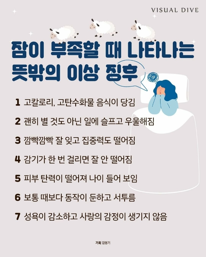 잠이 부족할 때 나타나는 뜻밖의 이상 징후 | 인스티즈