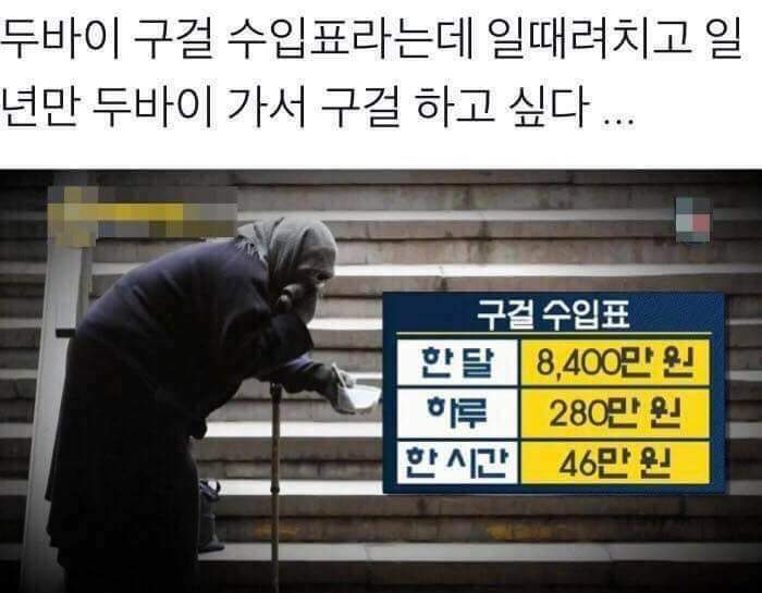 두바이 구걸 수입표 | 인스티즈