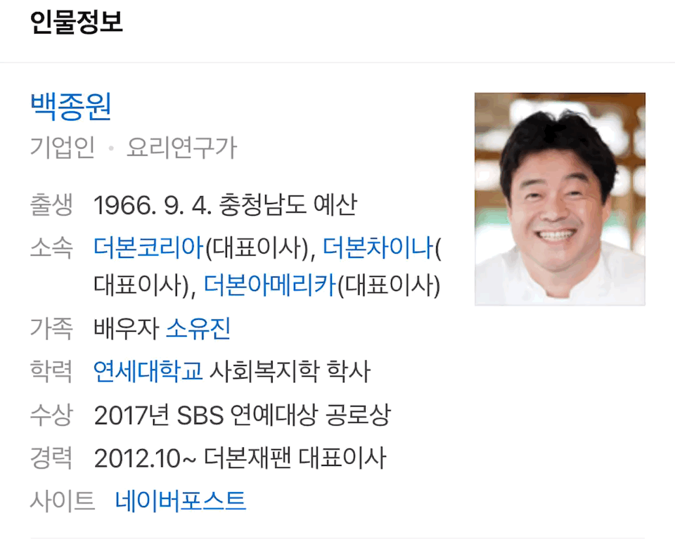 백종원 의외의(?) 출신 학과...gif | 인스티즈