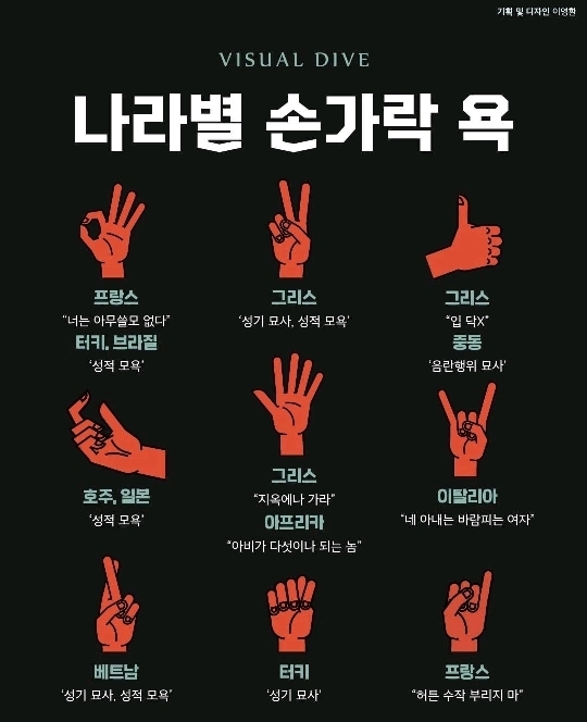 나라별 손가락 욕.JPG | 인스티즈