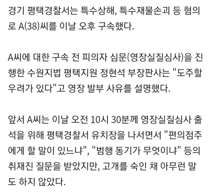 편의점 차량 돌진 운전자 구속…법원 "도주 우려 있다" | 인스티즈