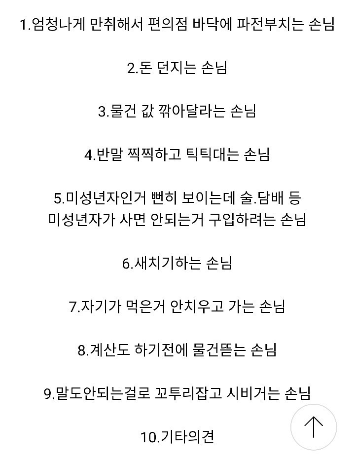 본인기준 편의점알바하면서 가장 짜증났던 손님유형은? | 인스티즈