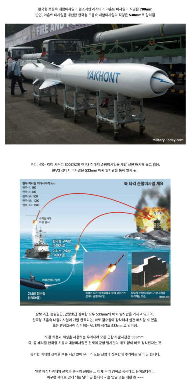 한국형 초음속 대함미사일의 직경이 53cm인 이유 | 인스티즈