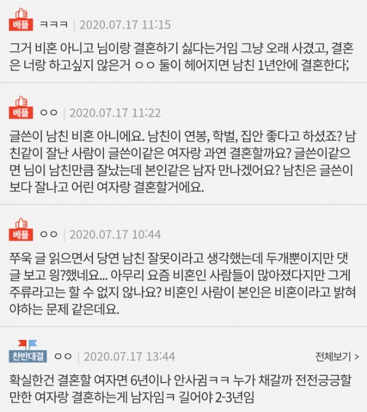 비혼 때문에 싸운 6년차 커플.pann | 인스티즈