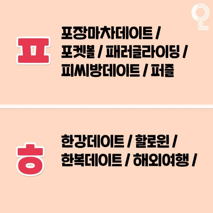 ㄱㄴㄷ순으로 보는 커플데이트 추천 | 인스티즈