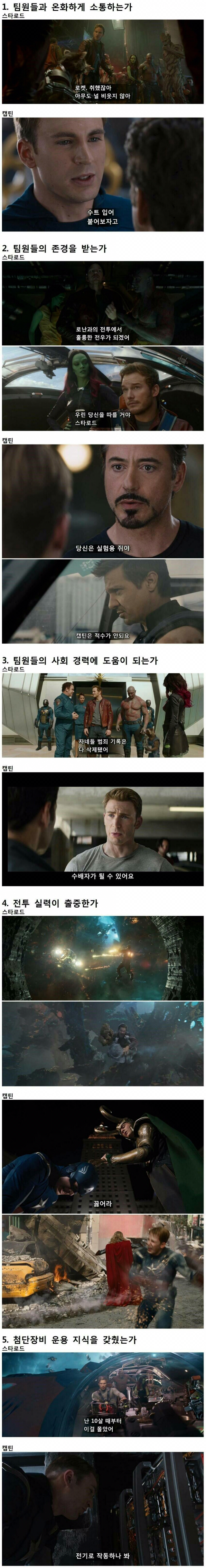 캡틴아메리카과 스타로드의 차이점 | 인스티즈