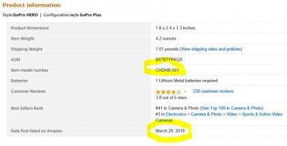 [Amazon] GoPro HERO 1080P 2018 ($129.99/free) | 인스티즈