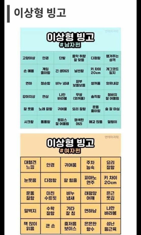 빙고로 나의 이상형 알아보기.jpg | 인스티즈