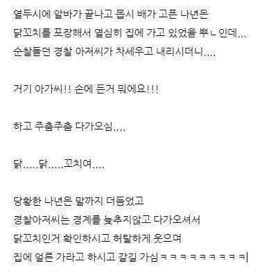 닭꼬치사서 집에가다 경찰한테 걸림 | 인스티즈