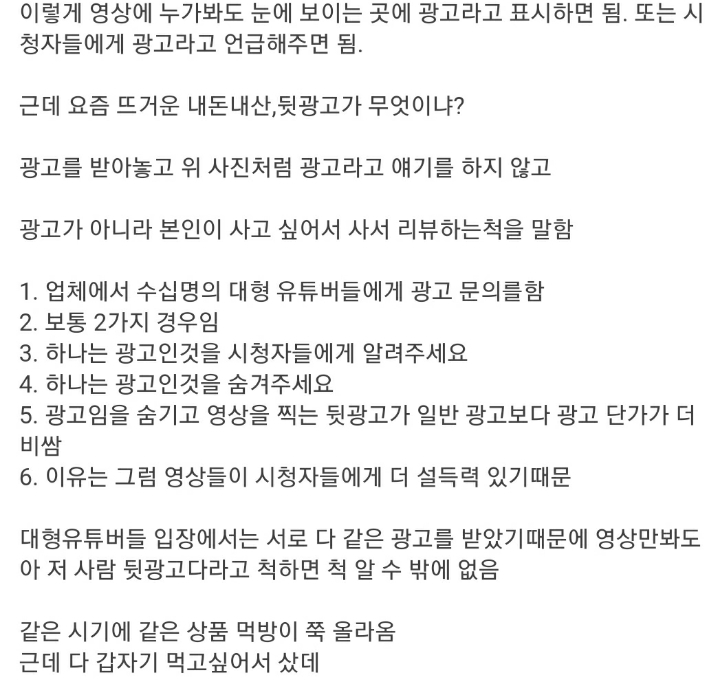 유튜브 뒷광고란 무엇일까?? jpg | 인스티즈