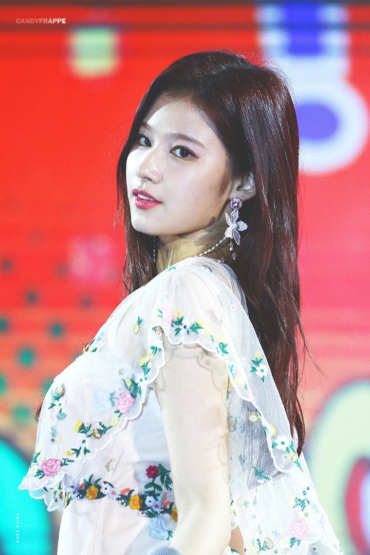 괌에서 땀 많이 흘리며 공연하는 사나 | 인스티즈