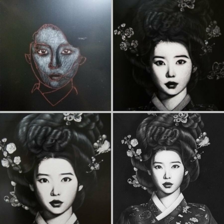 디씨인이 칼로 긁어서 그린 아이유 | 인스티즈