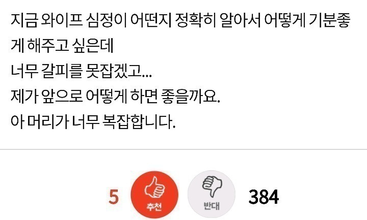 와이프가 임신한것을 별로 기뻐하지 않는것같습니다 | 인스티즈