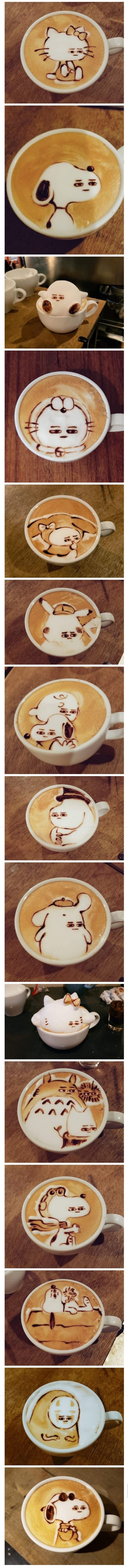 바리스타가 커피에 그린 그림 | 인스티즈