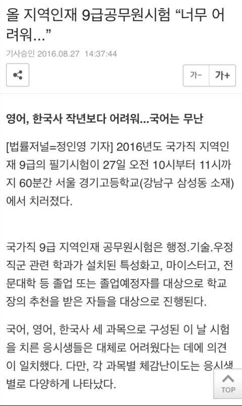 특성화 고등학고 공무원시험 (지역인재 9급) 난이도 ㅋㅋㅋㅋㅋ | 인스티즈