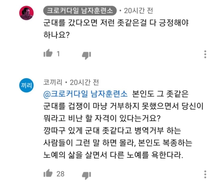 가짜사나이가 불편하신 유투버 영상 댓글 일침ㄷㄷㄷㄷ | 인스티즈