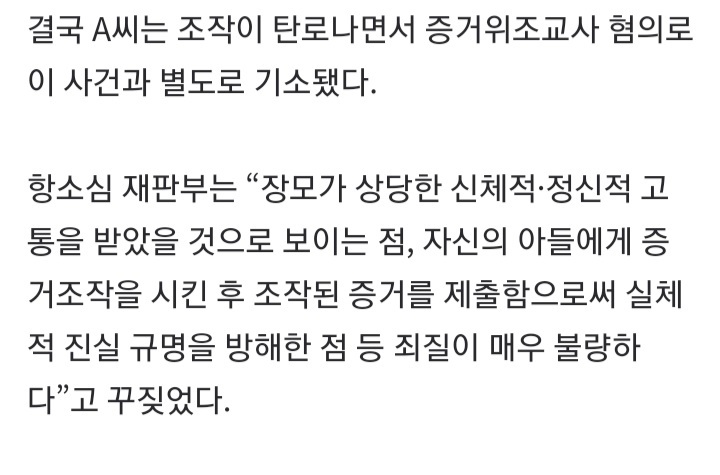 장모 성추행 징역 5년 선고 40대, 항소심서 아들 시켜 증거 조작하다 들통 | 인스티즈