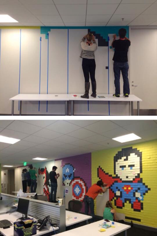 포스트잇 8,024장으로 사무실 분위기 바꾸기...jpg | 인스티즈