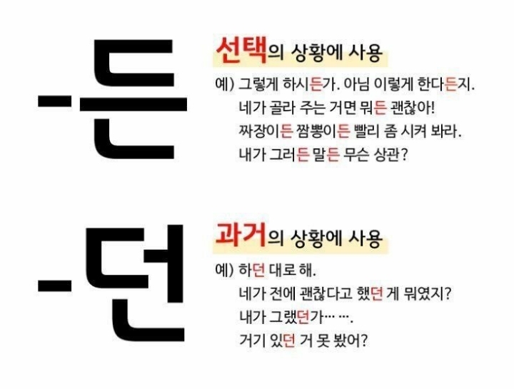 데와 대, 던과 든 구분법.JPG | 인스티즈