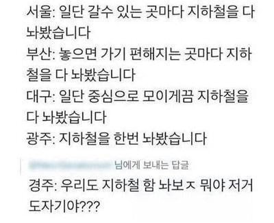 지역별 지하철 현황 | 인스티즈