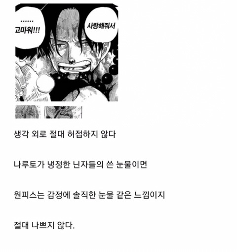 나루토와 원피스의 눈물 연출 차이 | 인스티즈