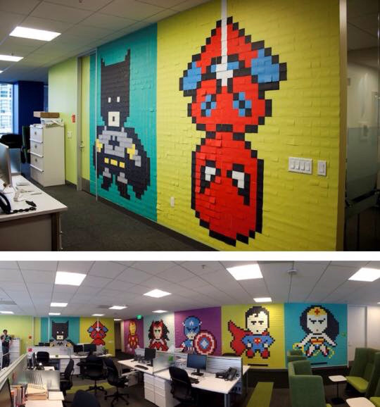 포스트잇 8,024장으로 사무실 분위기 바꾸기...jpg | 인스티즈