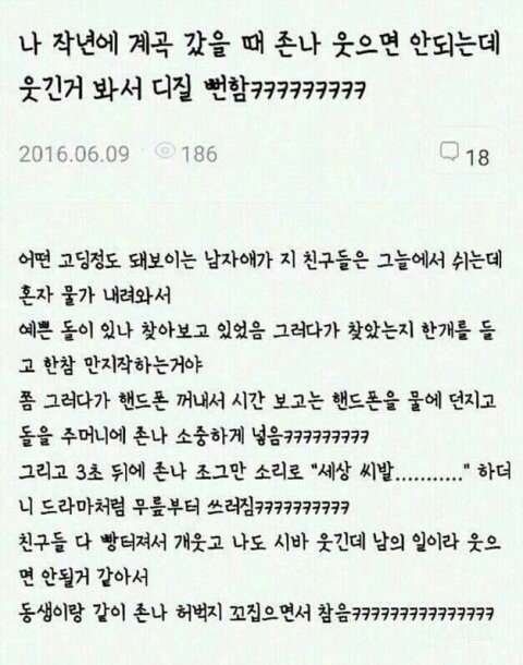 계곡에서 사색에 빠지면 안되는 이유 | 인스티즈