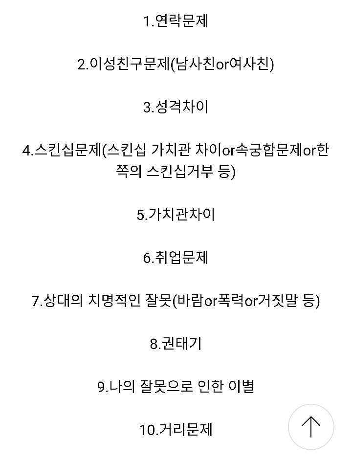 본인이 연인과 헤어진 이유는? | 인스티즈