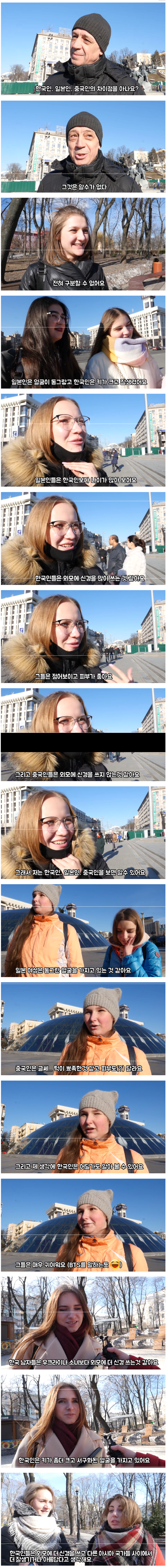 우크라이나 사람들의 한중일 구분하기 | 인스티즈