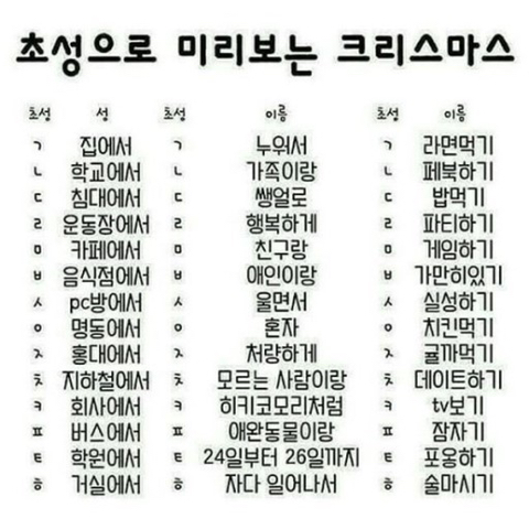 초성으로 미리보는 크리스마스 | 인스티즈