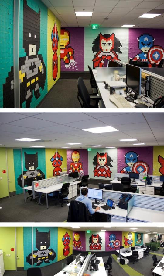 포스트잇 8,024장으로 사무실 분위기 바꾸기...jpg | 인스티즈