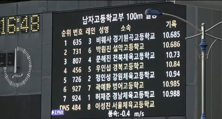 추계전국 중.고. 육상대회 100m(남자 고등부. 1학년부) | 인스티즈