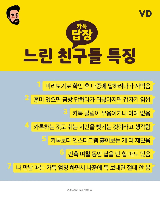답장 느린 친구들 특징 | 인스티즈