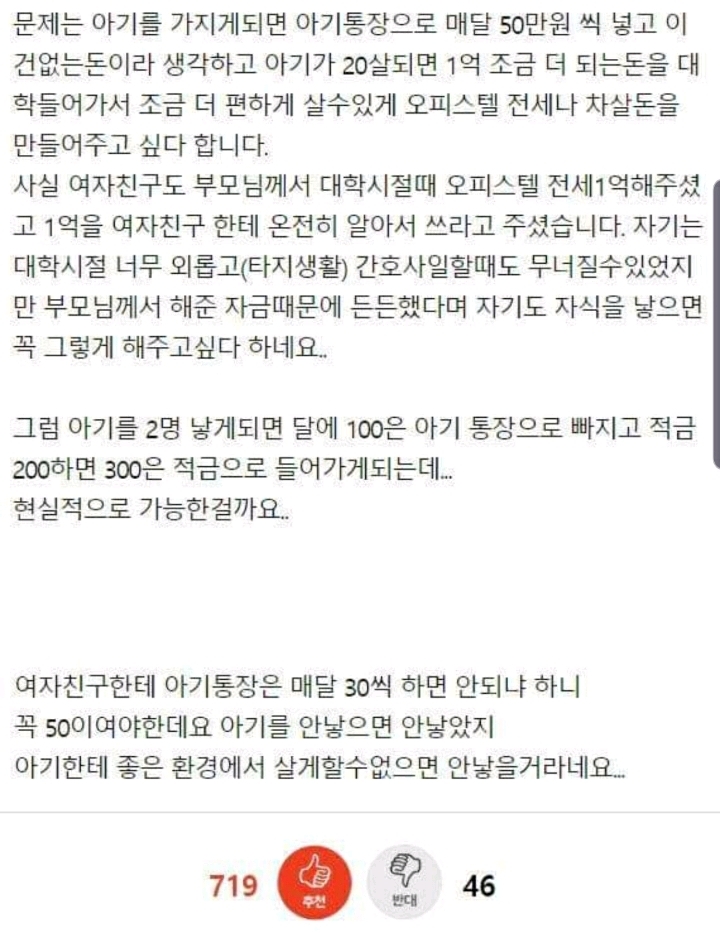 여자친구의 아기낳는 조건 봐주세요 | 인스티즈